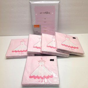 Lot of 6 Pink - 1 Print Your Own Invitation Kits & 5 Hallmark Wedding Napkins